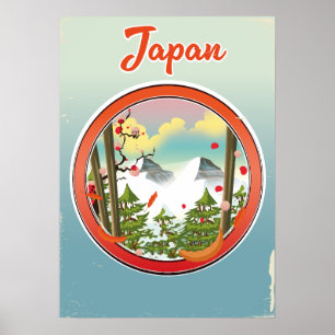 Poster Logotipo viagem do Japão