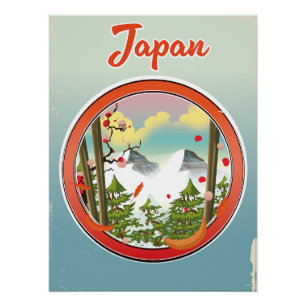 Pôster Logotipo viagem do Japão