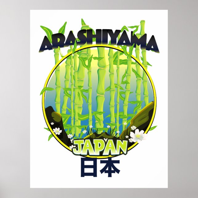 Poster Logotipo viagem do Japão Arashiyama (Frente)