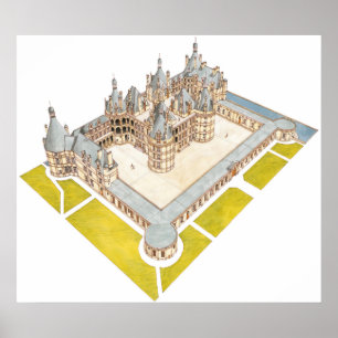 Pôster Loir-et-Cher de Castelo de Chambord Chambord