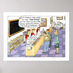 Poster Loja de Bagel de Desenho Animado