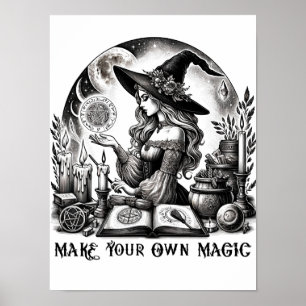 Poster Loja de Ervas Mágicas da Bruxa Bonita Faça Sua Pró