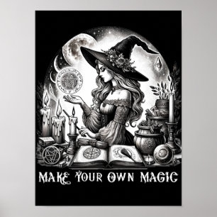 Poster Loja de Ervas Mágicas da Bruxa Bonita Faça Sua Pró