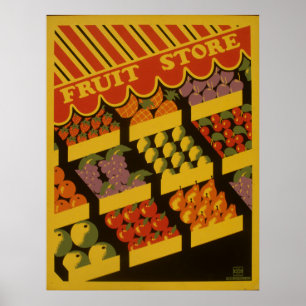 Poster Loja de Frutas Vintage