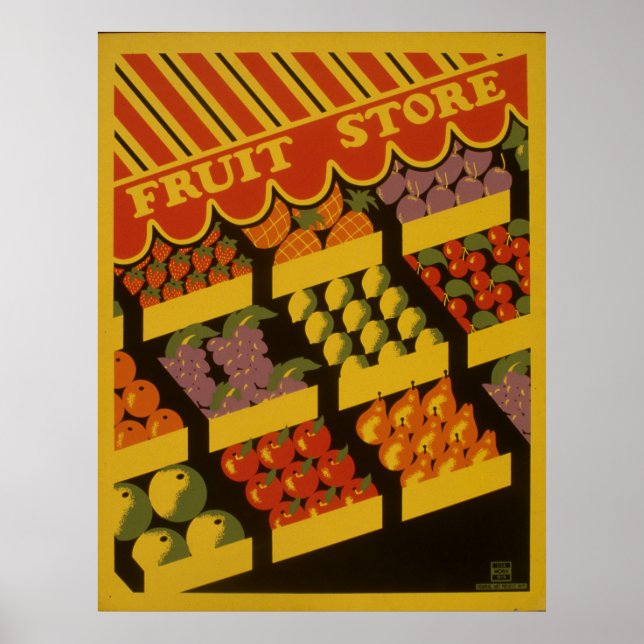 Poster Loja de Frutas Vintage (Frente)