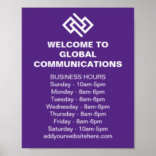 Poster Loja de Horário Comercial Personalizado da Empresa