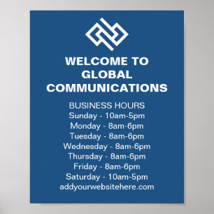 Poster Loja de Horário Comercial Personalizado da Empresa