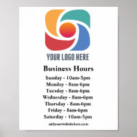 Loja de Horas de Negócios do Logotipo Personalizad