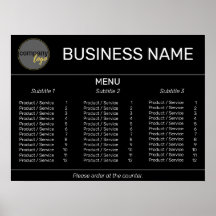 LOJA DE MARCA DE LOGO SIMPLES PRETO MENU LISTA PER
