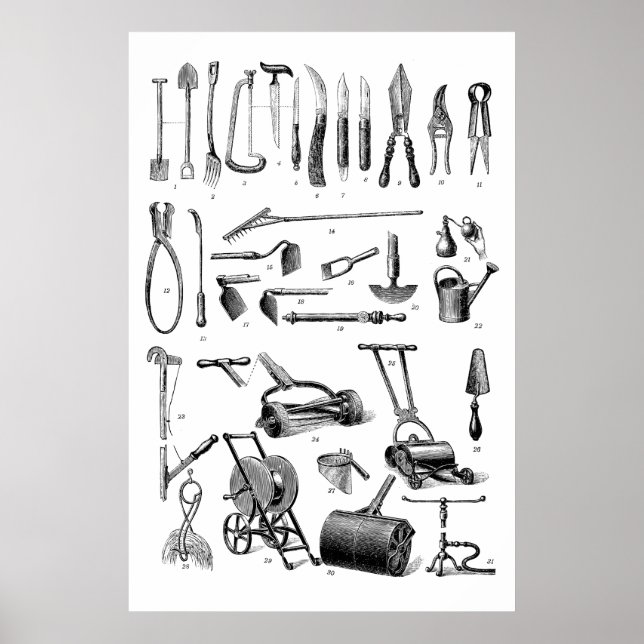 Pôster Loja de Suprimentos de Jardinagem de Ferramentas d (Frente)