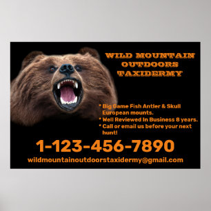 Poster Loja de Taxidermia de Grande Caça de Urso Personal