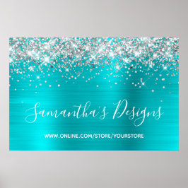 Poster Loja Online Azul Turquoise Silver Glitter