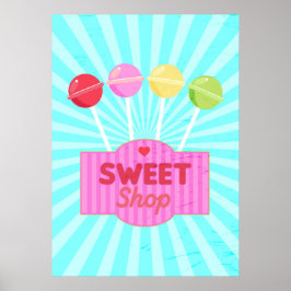 Poster Lollipops De Pastel Doce Comprado Retro