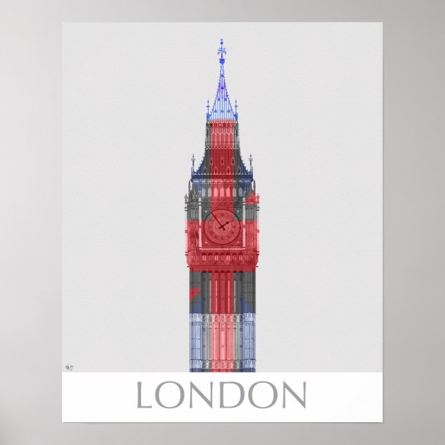 Poster London Big Ben Union Jack (Frente)