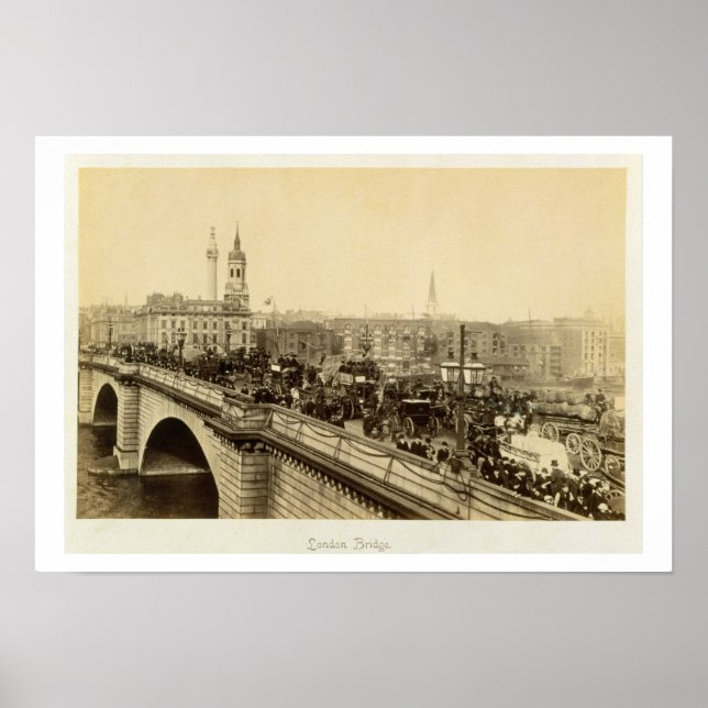 Pôster London Bridge, c.1880 (foto sepia) (Frente)