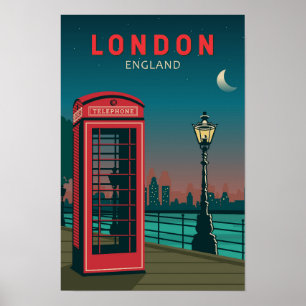 Poster London England Retro Viagem Art Vintage