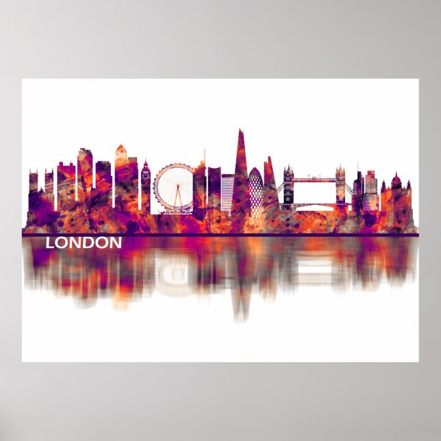Poster London England Skyline (Frente)
