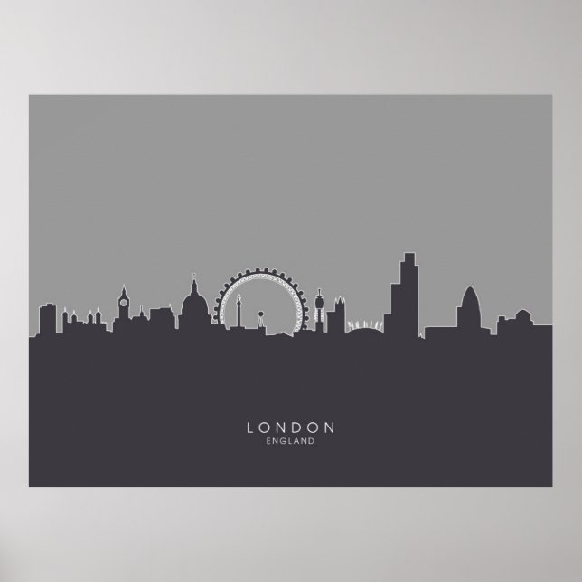 Poster London England Skyline (Frente)