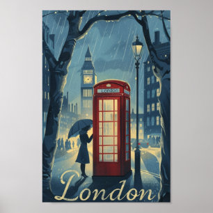 Poster London England UK Vintage Familiar Viagem Place