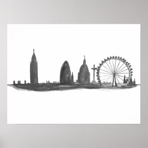 Poster London England Viagem Destination Skyline Vintage