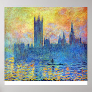 Pôster London Parliament in Winter by Claude Monet