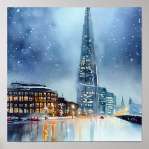 Poster London-The Shard (A), Watercolor