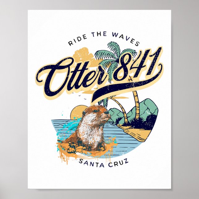 Poster Londra 841 Surfando Otter 841 Prancha de Surf Cali (Frente)