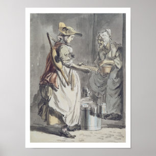 Pôster Londres Chora: Uma Leiteira, c.1759 (caneta & pinc