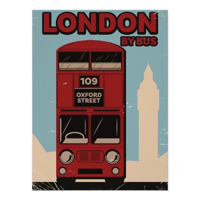 Pôster Londres de Ônibus (Frente)