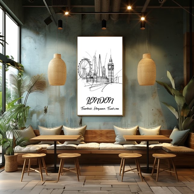 Pôster Londres: Elegancia Atemporal - Arte Lineal (Criador carregado)