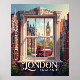 Poster Londres Inglaterra Arquitetura Vitoriana Cidade Cl