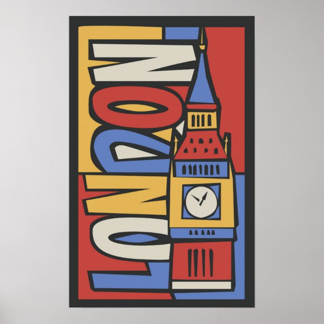 Poster Londres, Inglaterra | Design de punho vibrante (Frente)
