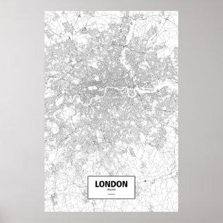 Poster Londres, Inglaterra (preto no branco)
