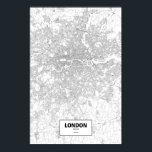 Poster Londres, Inglaterra (preto no branco)<br><div class="desc">Intraiam posters de cidades esboçadas apenas pelas suas estradas em belos detalhes. Roteirelines,  trabalho de arte de copyright ©2012 Nicholas Rougeux. Mapear dados fora dos EUA é © OpenStreetMap (http://www.openstreetmap.org),  CC BY-SA (http://creativecommons.org/licenses/by-sa/2.0/).</div>