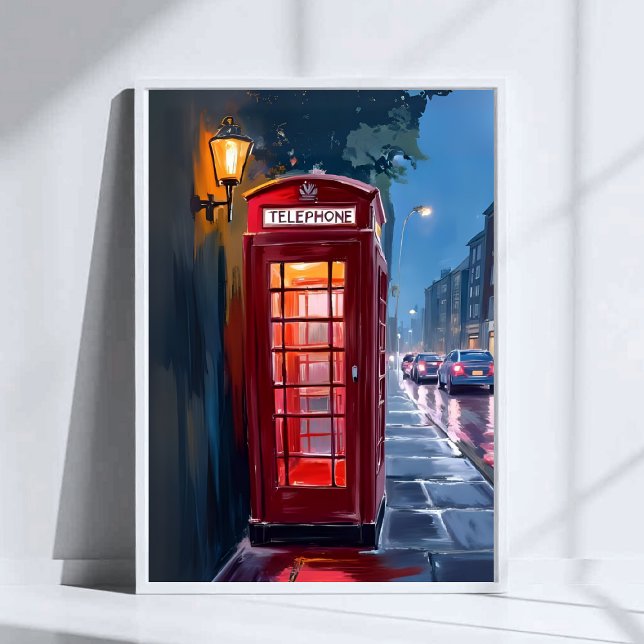 Poster Londres Inglaterra Red Telephone Booth Viagem Art (Criador carregado)