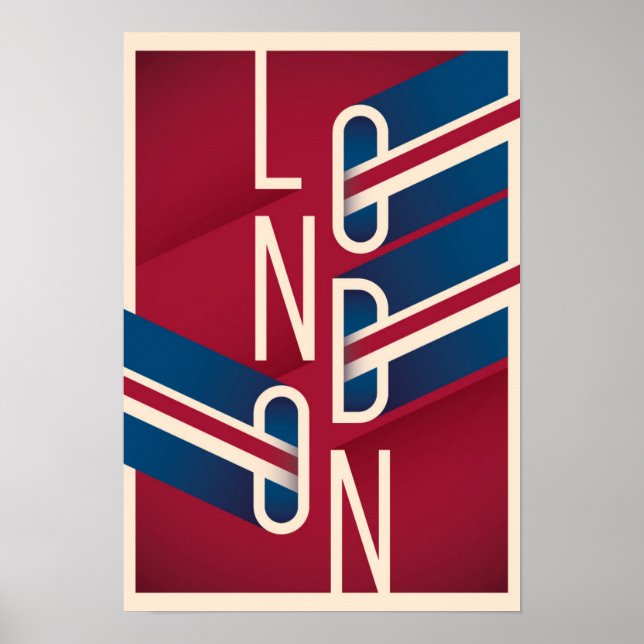Poster Londres, Inglaterra | Tipografia Ilustrada Retroat (Frente)