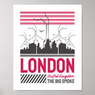 Poster Londres Reino Unido A Grande Fumaça Desenho Urbano