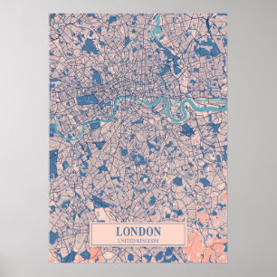 Poster Londres - Reino Unido Breezy City Map