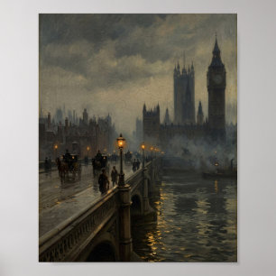 Poster Londres Temperamental Big Ben Paisagem Urbana Vint
