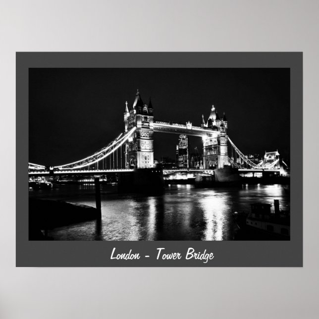 Poster Londres - Tower Bridge, Noite No.2 (Cartaz) (Frente)