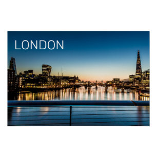 Pôster Londres Uk Skyline Reino Unido Inglaterra Souvenir