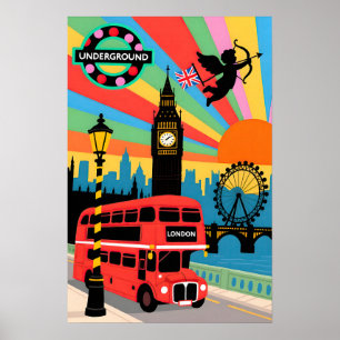 Poster Londres Viagem   Pop Art