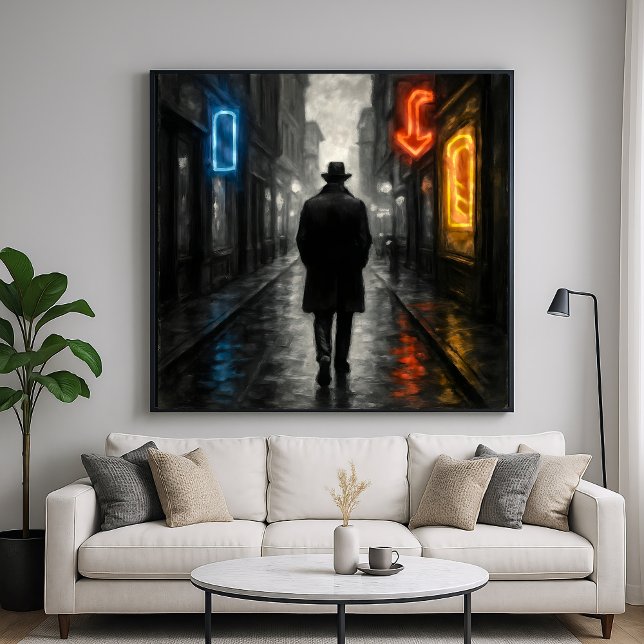 Poster Lone Neon Walker - Film Noir Pastel Style (Criador carregado)