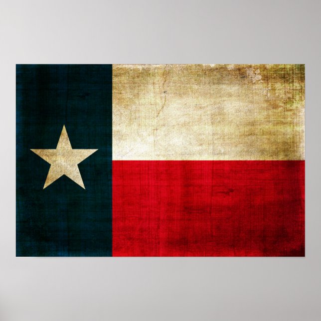 Poster Lone Star Flag of Texas Grunge Rustic Patriotic (Frente)