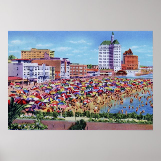 Poster Long Beach California Bathing Beach (Frente)
