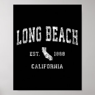 Poster Long Beach California Ca Vintage Athletic Sports D