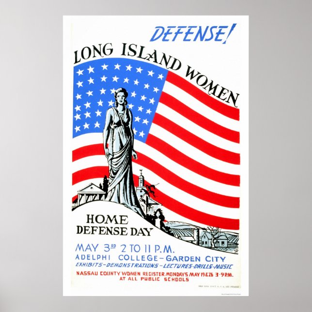Pôster Long Island Women WII 1941 WPA (Frente)