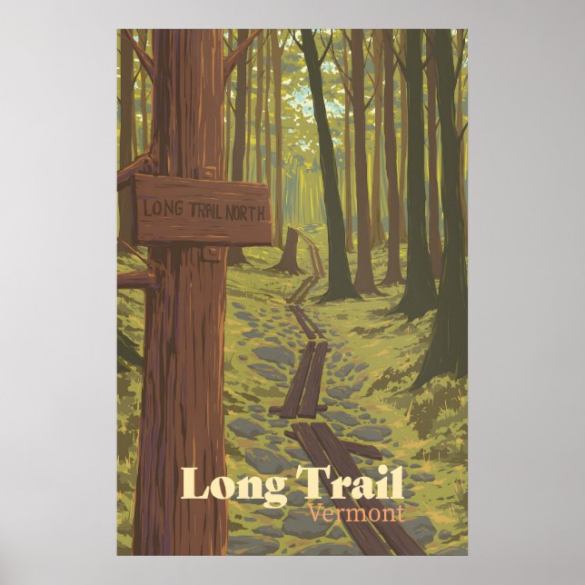 Poster Long Trail Cartaz de Viagens Vermont (Frente)