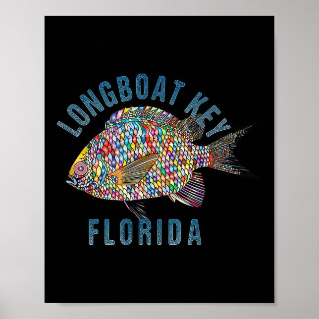 Poster Longboat Key, Florida Beach Design _ Souvenir Illu (Frente)