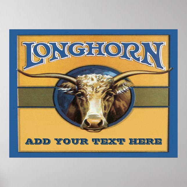 Poster Longhorn, editar texto, Poster (Frente)